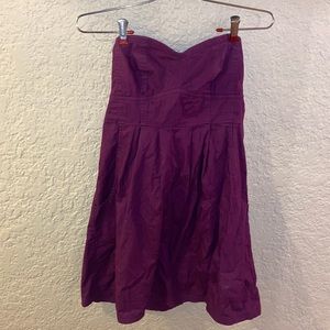 Purple strapless dress